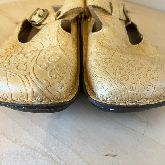 Alegria Light metallic gold leather slip-on Clogs Mule Sz 38 - Picture 8 of 10